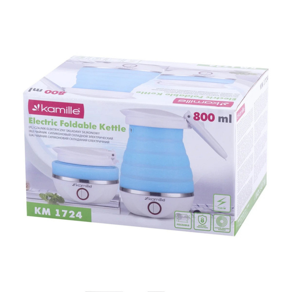Электрочайник силиконовый 0,8 л Kamille KM-1724 Київ - зображення 8