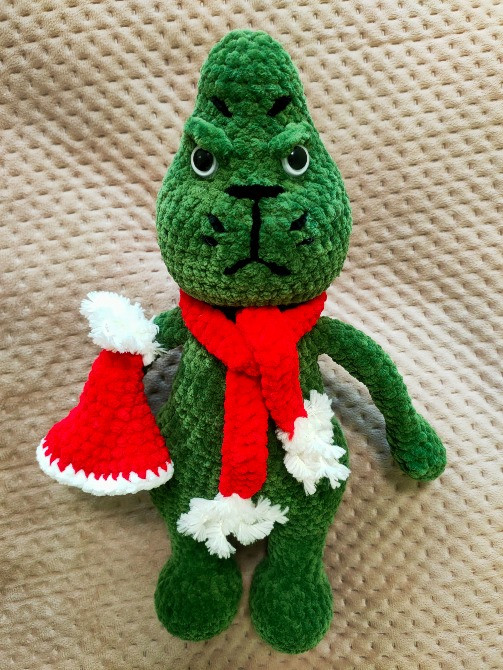 Іграшка Грінч викрадач Різдва м'яка в'язана 36 см мультфільм новорічна handmade ручна робота Нововолинськ - зображення 2