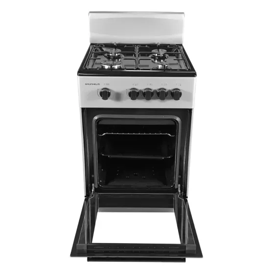 Плита кухонная газовая Grunhelm G4F5600G 497х627х872мм (50 см) 4 серая конфорки газконтроль духовка  Київ