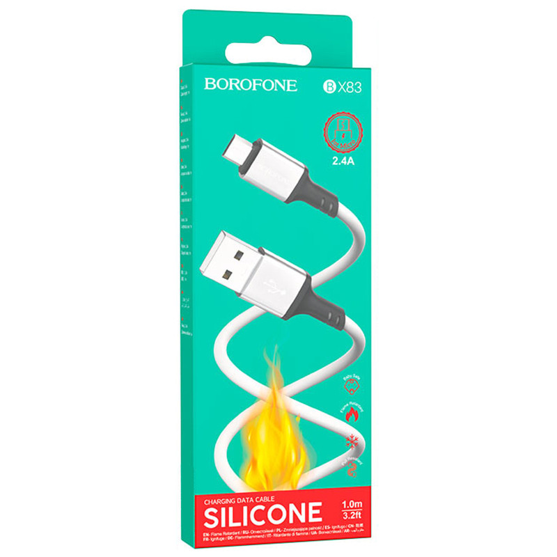 Дата кабель Borofone BX83 Famous USB to MicroUSB 2.4A (1m) Херсон - изображение 4