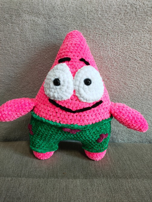 Іграшка Патрік 26 см Губка Боб квадратні штани в'язана ручна робота Нововолинськ - зображення 1