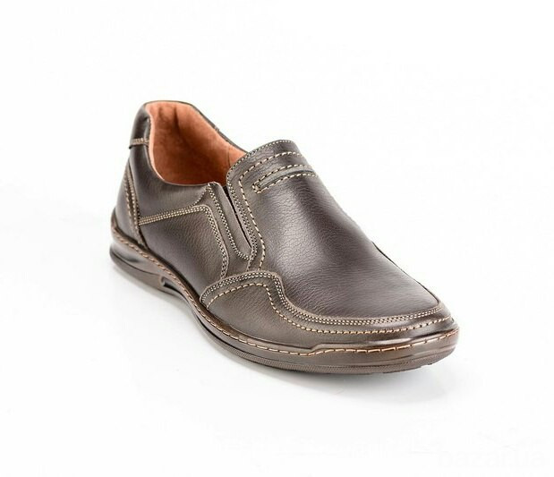 Мужские кожаные туфли Comfort Walk brown Київ - зображення 2