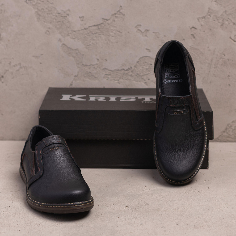 Мужские кожаные туфлі LV Black Київ - зображення 5