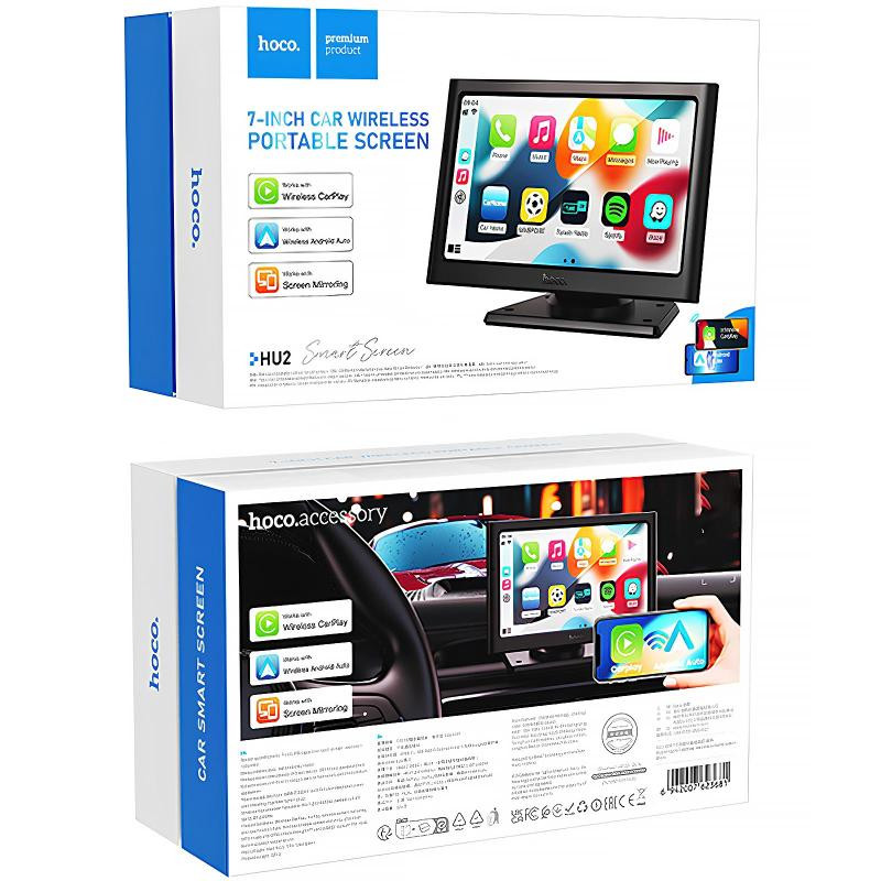 Мультимедийный автомобильный монитор Hoco HU2 Imogen 7-inch car wireless portable screen Херсон - зображення 3