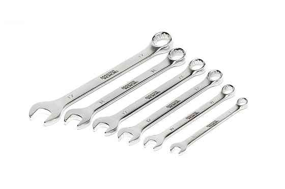 Ключи комбинированные MASTERTOOL набор 6 шт (8, 10, 12, 13, 14, 17 мм) 31CRV3 SATIN FINISH DIN3113 7 Харьков