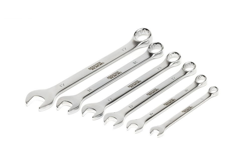 Ключи комбинированные MASTERTOOL набор 6 шт (8, 10, 12, 13, 14, 17 мм) 31CRV3 SATIN FINISH DIN3113 7 Харьков - изображение 4