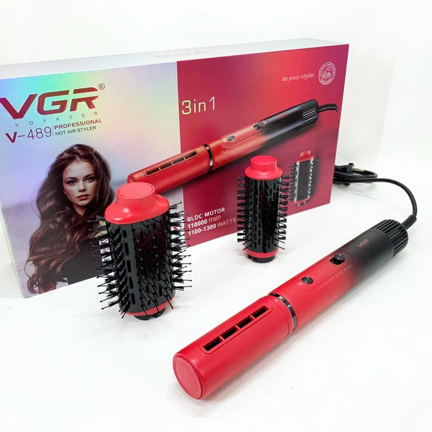 Фен-стайлер VGR V-489 RED 1300 Вт красный Киев - изображение 2
