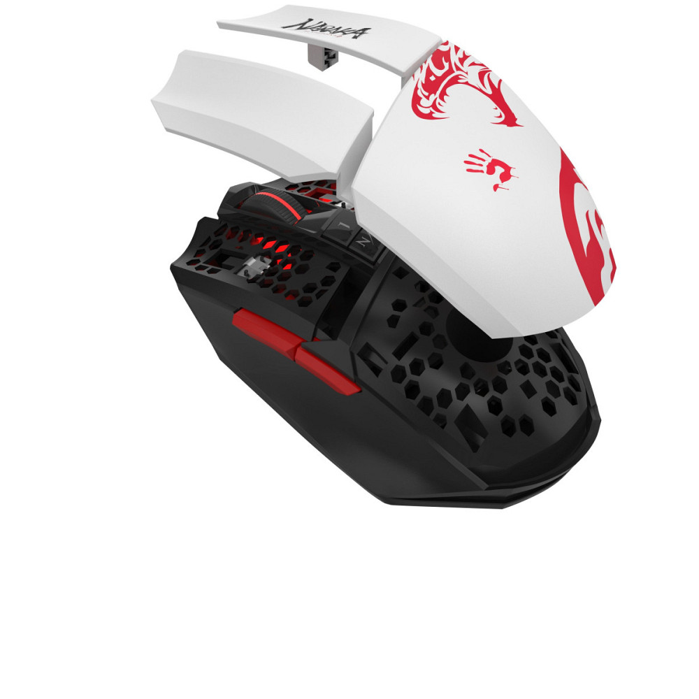 Мышь компьютерная безпроводная Bloody R36 Ultra Naraka белая с красным Киев - изображение 7