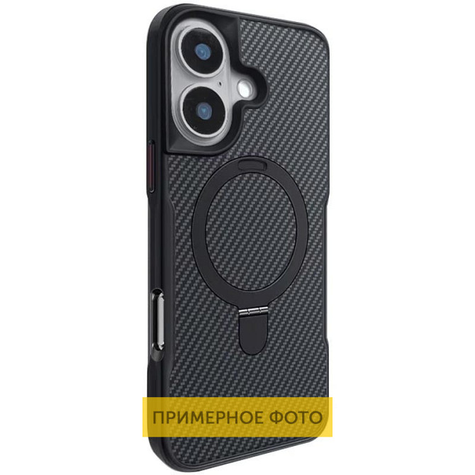TPU+PC чехол Metal Buttons with MagSafe Carbon Ring для Apple iPhone 16e (6.1") Херсон - изображение 1