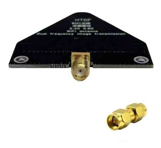 Антенна 2.35–2.55GHz/5.5–6.0GHz 6-7dBi, до 20W, SMA-female + переходник SMA-SMA, геодезическая Дніпро