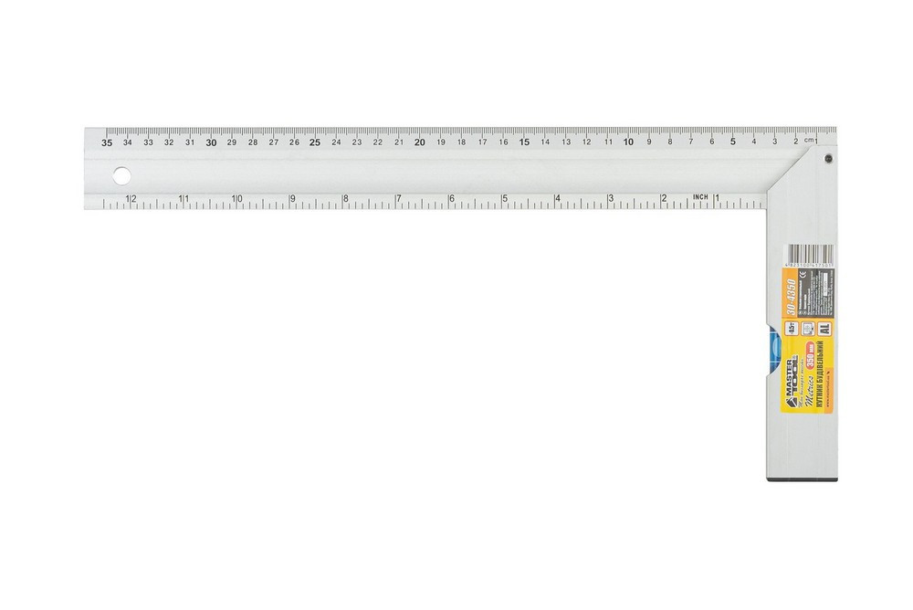 Угольник строительный алюминиевый MASTERTOOL 350 мм ручка Al с капсулой 0,5 мм/1м 30-4350 Харьков - изображение 4