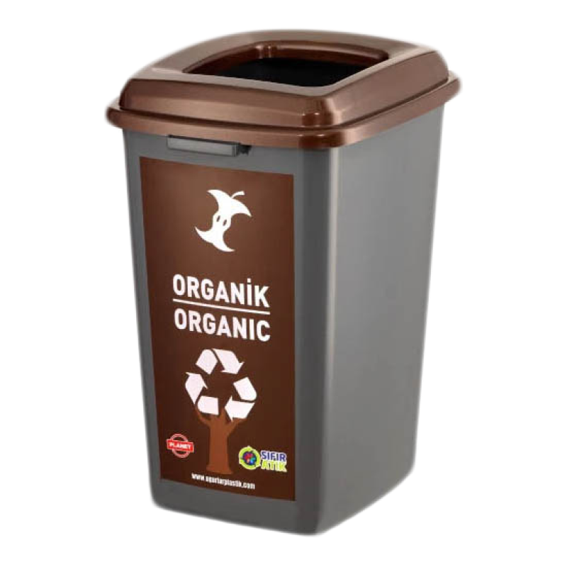 Бак для сортировки мусора 50 л Planet "Органика" антрацитовый-коричневый 20305 Київ - зображення 1