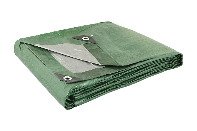 Тент MASTERTOOL GREEN/SILVER 3х5 м двухсторонний 130 г/м² 89-1305 Харків - зображення 2