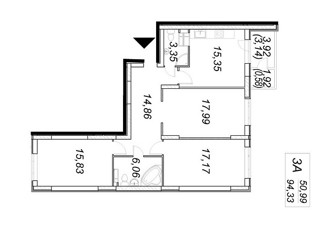 продажа 3-к квартира Киев, Оболонский, 94000 $ Київ - зображення 2
