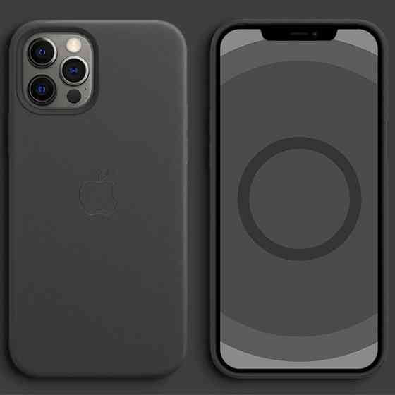 Кожаный чехол Leather Case (AAA) with MagSafe and Animation для Apple iPhone 12 Pro Max (6.7") Херсон