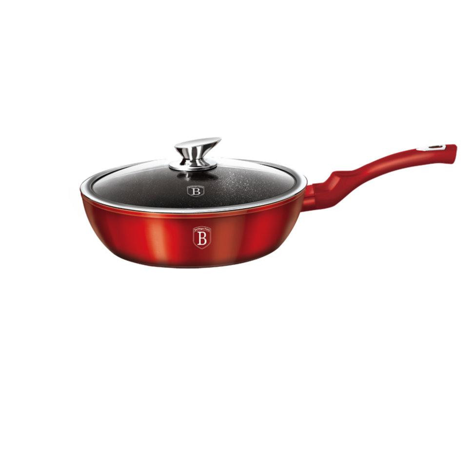 Сковорода глибока з кришкою Berlinger Haus Red Metallic Line BH-1259-N 24 см Київ - зображення 1