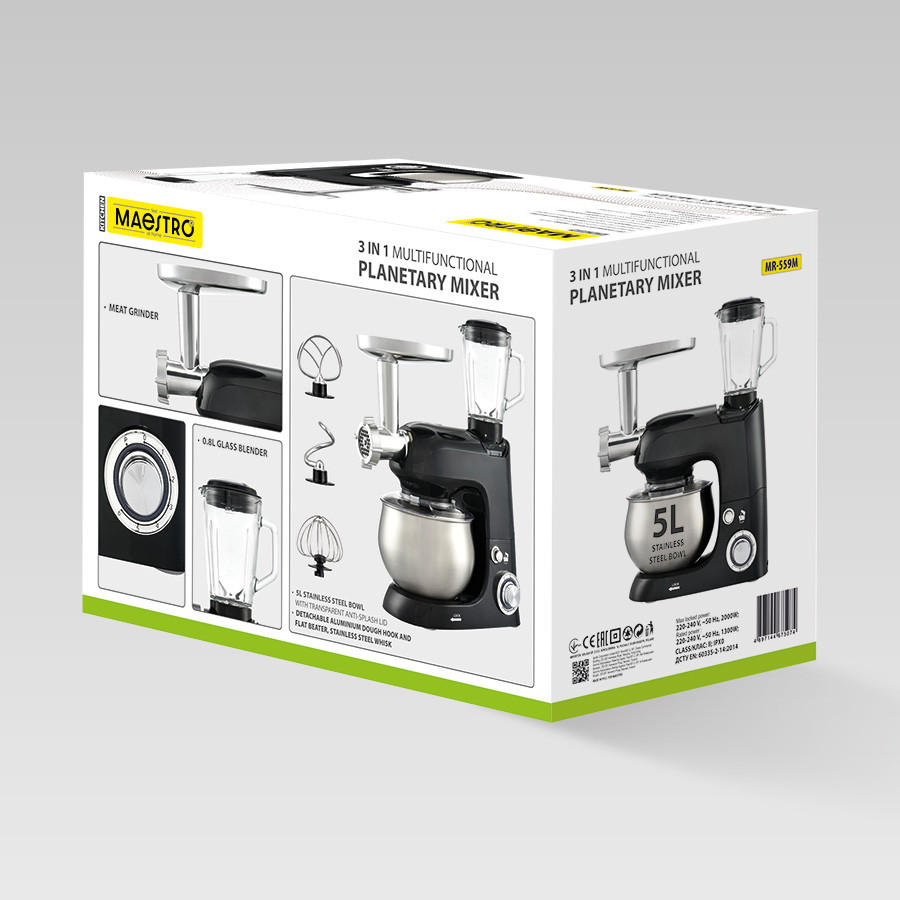 Миксер планетарный Maestro MR-559-M 5 л 2000 Вт черный Киев - изображение 7