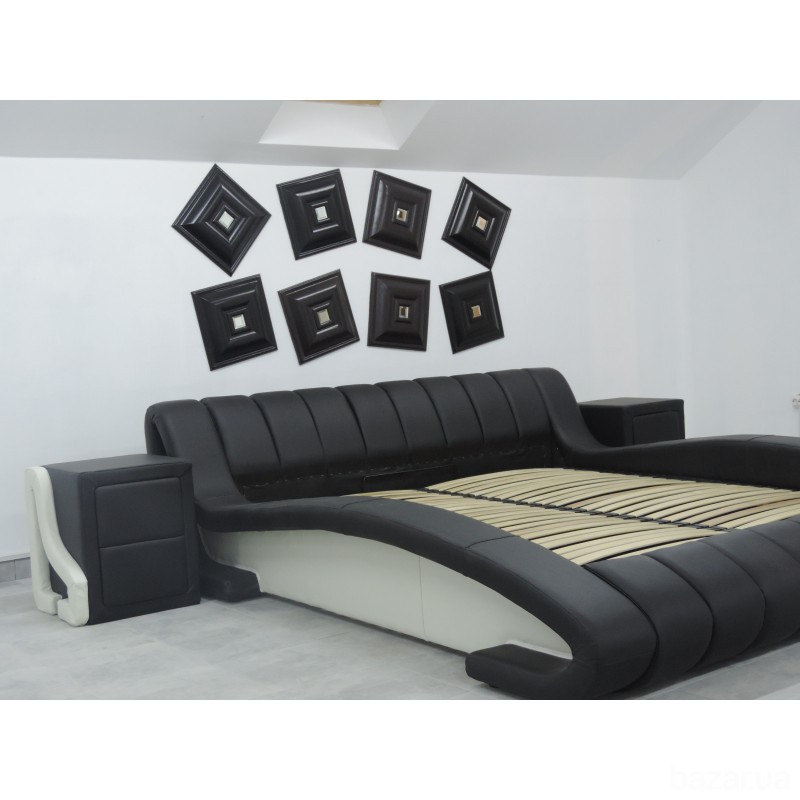 кровать-подиум возле окна. Стильная мягкая кровать с подъемным механизмом Луцк - изображение 1