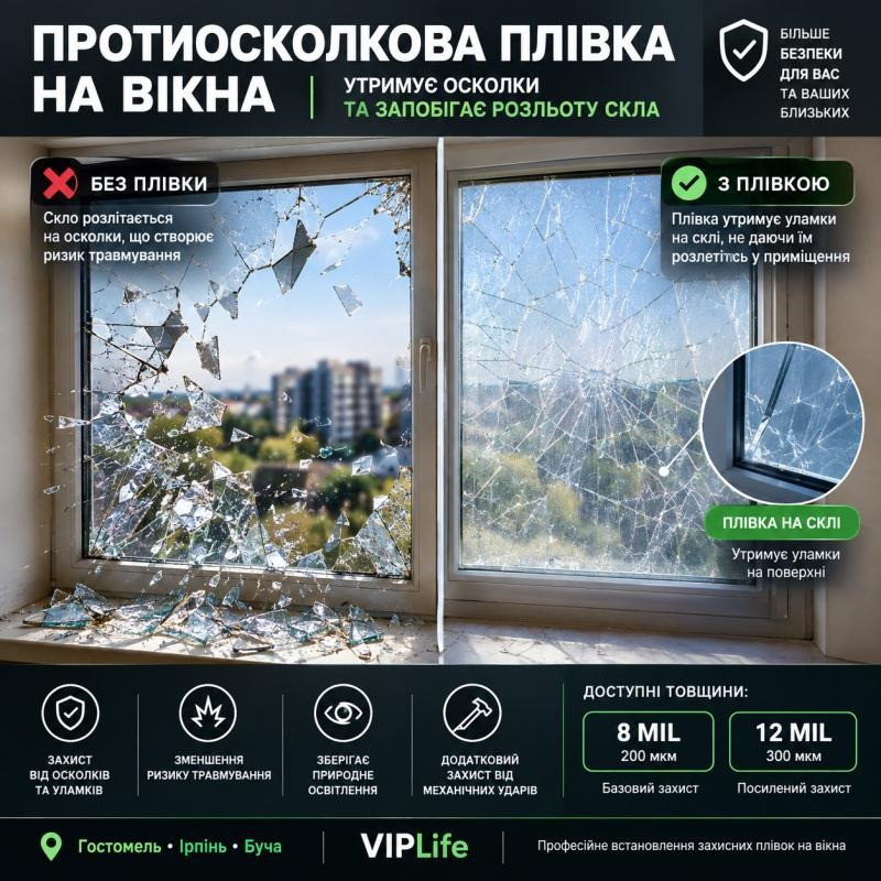 Бронеплівка на вікна від вибухової хвилі: Ірпінь, Буча Ірпінь - зображення 6