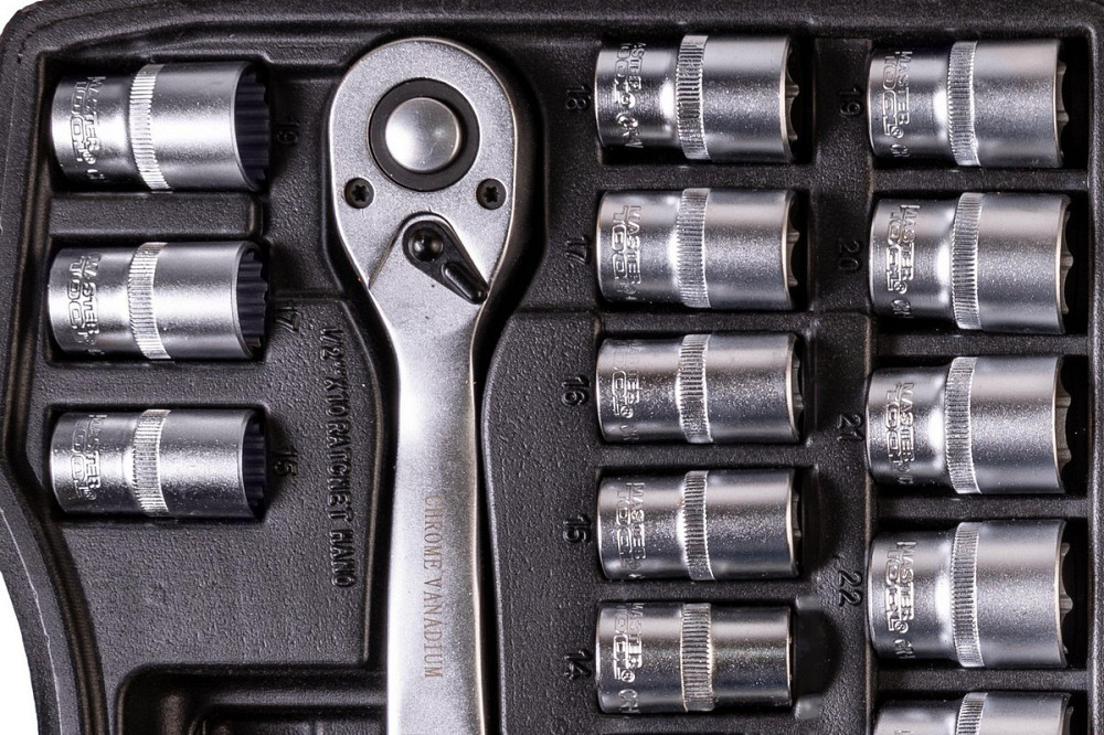 Набор инструментов MASTERTOOL PROFI ½" 32 шт 8-32 мм CrV50BV30 противоударный кейс 78-4032 Харків - зображення 4