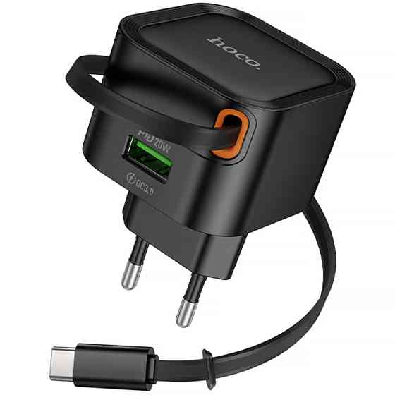 Уценка СЗУ Hoco C154A Changer With Retractable Cable Type-C PD20W+QC3.0 (1USB-C) Херсон
