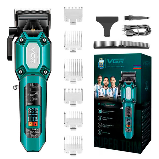 Машинка для стрижки аккумуляторная VGR V-600 GREEN 8 Вт зеленая Київ - зображення 1