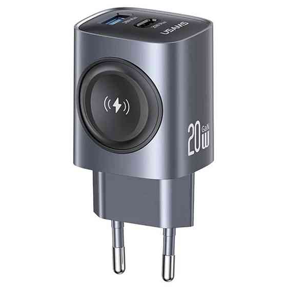 Уценка СЗУ Usams US-CC293 T67 Multifunctional iWatch Charger 20W (1USB-A/1C) Херсон