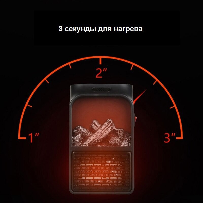 Портативний обігрівач тепловентилятор камін Flame Heater 900 Вт Днепр - изображение 5