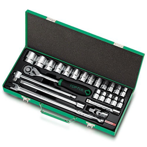 Набор инструмента головки с трещоткой TOPTUL 1/2" 24ед. (12-гр.) GCAD2404 Харків - зображення 2