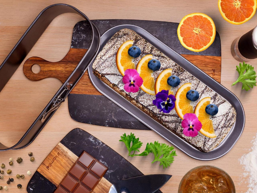 Форма для запекания Kamille 34.5*15.5*8см из углеродистой стали прямоугольная серая КМ6042 Одеса - зображення 4