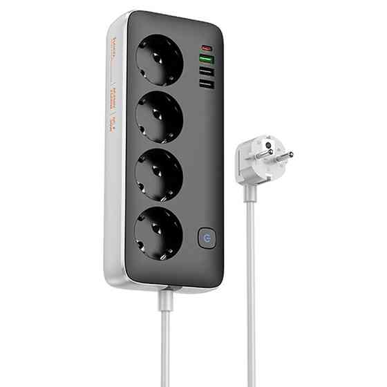 Удлинитель Hoco AC22 Sunlight (PD30W/1C/3A/4xSocket) (1.5m) Херсон