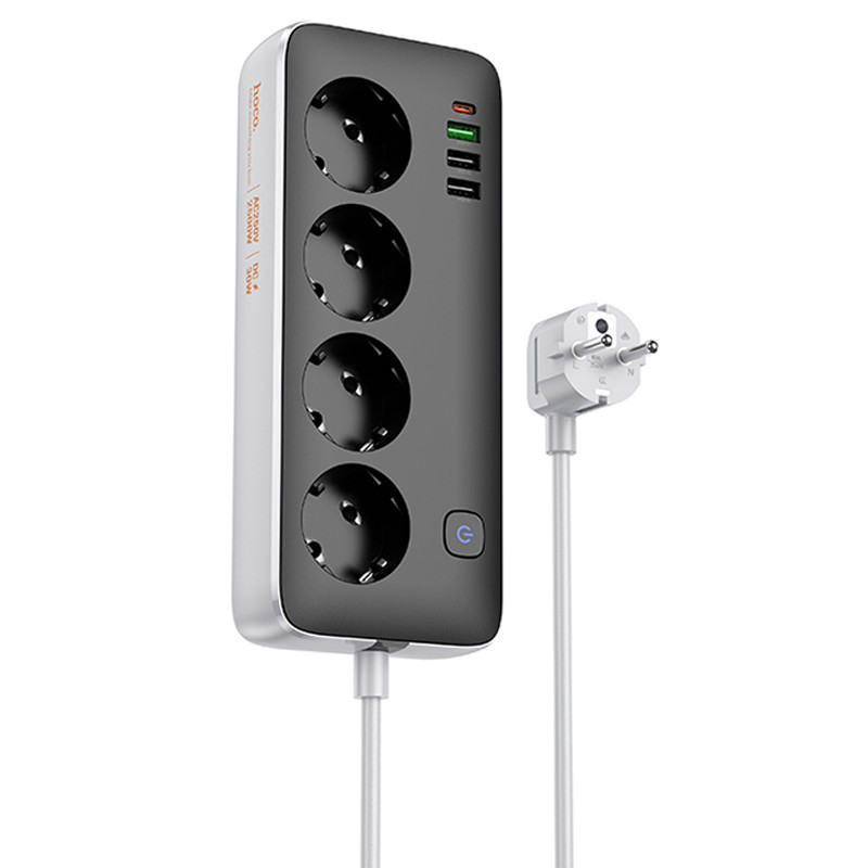 Удлинитель Hoco AC22 Sunlight (PD30W/1C/3A/4xSocket) (1.5m) Херсон - зображення 1