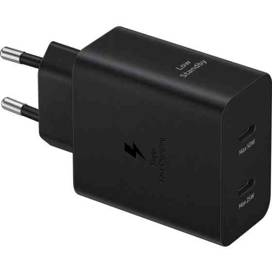 Мережевий зарядний пристрій Samsung 50W Power Adapter Duo + cable Type-C to Type-C Black (EP-T5020XB Харків