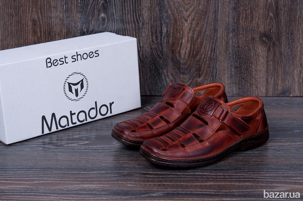 Мужские кожаные летние туфли Matador Brown Киев - изображение 7