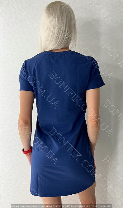 Домашнее женское синее платье "Shine" (16323) (арт. 1761) Кривой Рог - изображение 4