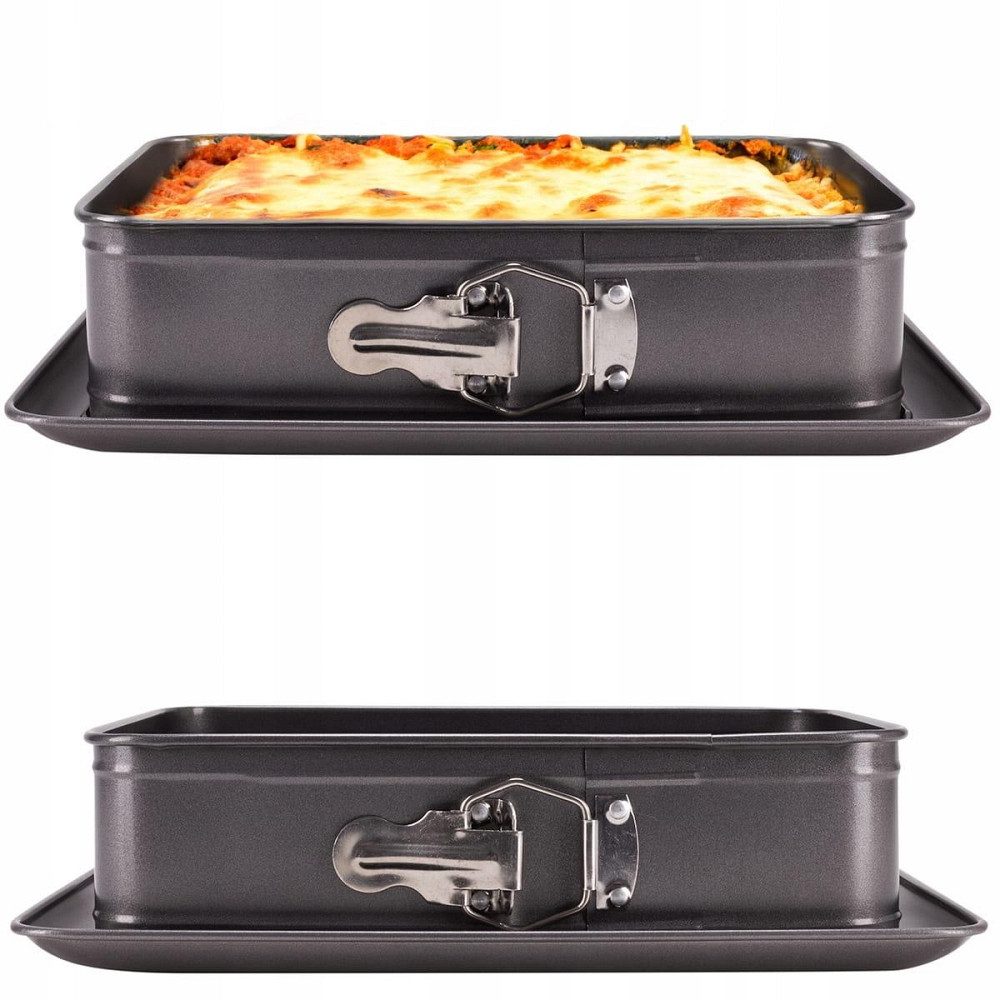 Форма для запекания Kamille 31.5*22.5*8см из углеродистой стали прямоугольная серая КМ6041 Одеса - зображення 5