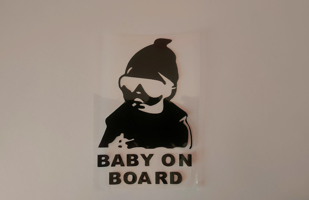 Наклейка на авто Baby on board Белая светоотражающая Борисполь - изображение 4
