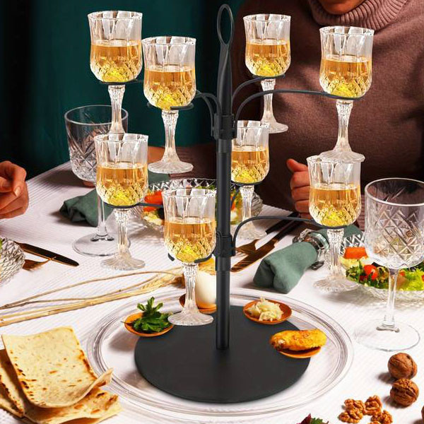 Подставка для коктейльного дерева Leeseph на 8 бокалов черная Одеса - зображення 4