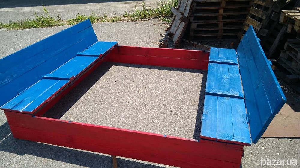 Деревянная песочница. Песочница из дерева. Песочница трансформер. Вишнёвое - изображение 5