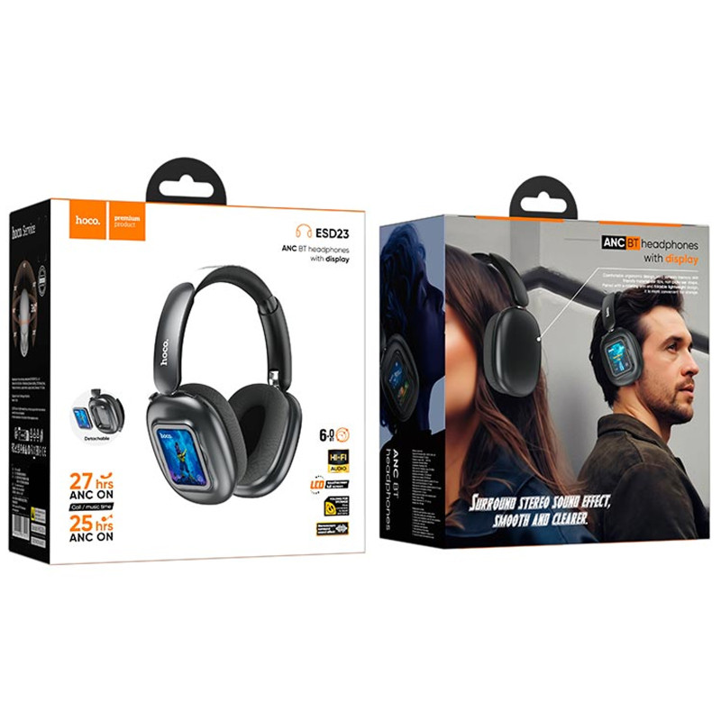 Уценка Накладные беспроводные наушники Hoco ESD23 Lasting ANC with display Херсон - изображение 6