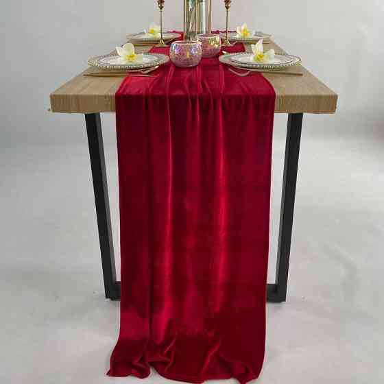 Дорожка-раннер бархатная Leeseph 300 см красная Одеса