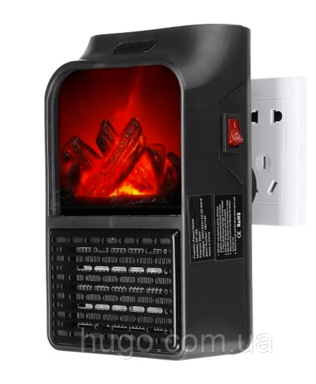 Портативний обігрівач з LCD екраном 900Вт, Flame Heater / Електрообігрівач міні камін. Одеса - зображення 6
