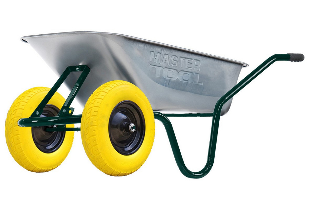 Тачка садово-строительная MASTERTOOL D-12 двухколесная 100 л/200 кг колесо полиуретановое PU 4.0х8 Ø Харків - зображення 1