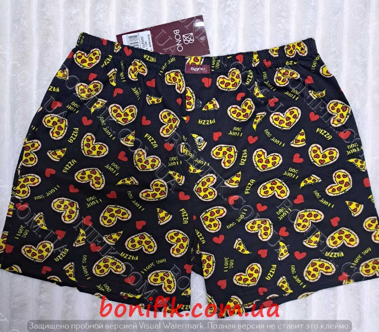 Мужские семейные трусы с рисунком "пицца-сердце" (арт. МБ 000270) Кривий Ріг - зображення 2