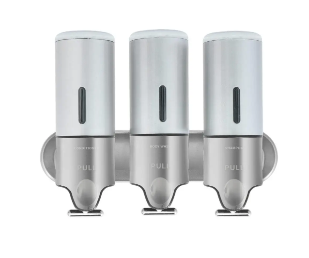 Потревный дозатор шампунь/гель для душа/кондиционер JVD OPAL серебряный Київ - зображення 1