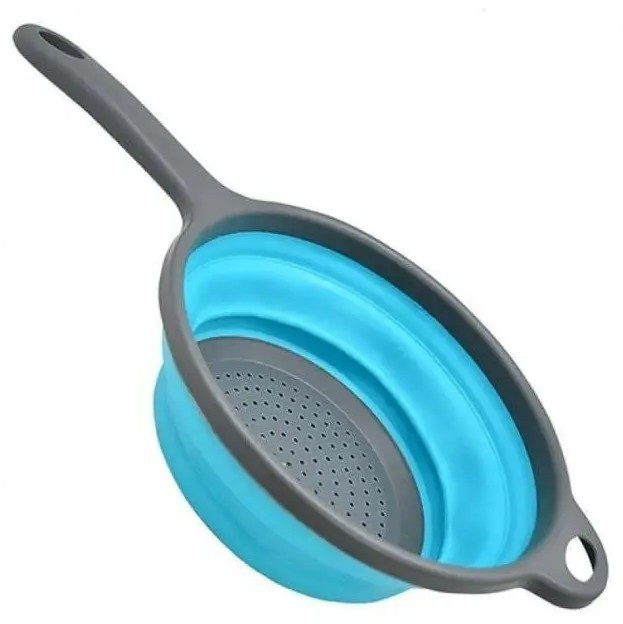 Друшляк складний силіконовий Frico FRU-088-Blue 40.5 см блакитний Київ - зображення 1