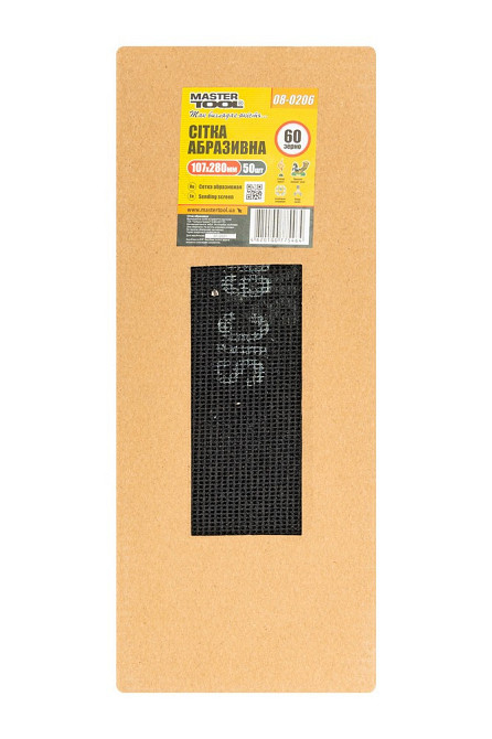 Сетка абразивная MASTERTOOL зерно 60 107х280 мм 50 шт 08-0206PC Харьков - изображение 3