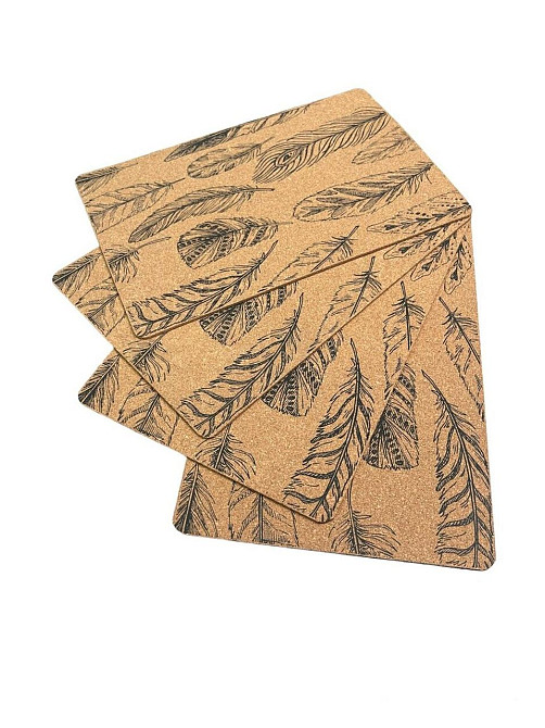 Коврик сервировочный под столовые приборы, 30х45 см, пробка, перо, ТМ МД 10184 Київ - зображення 2