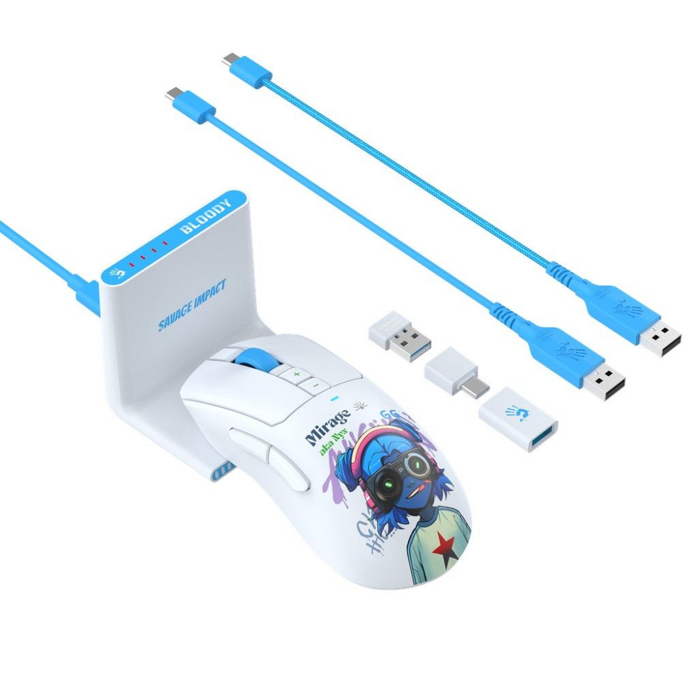 Мышь компьютерная безпроводная Bloody R73 Ultra Duo Nyx Mirage (4711421002363) белая Киев - изображение 10