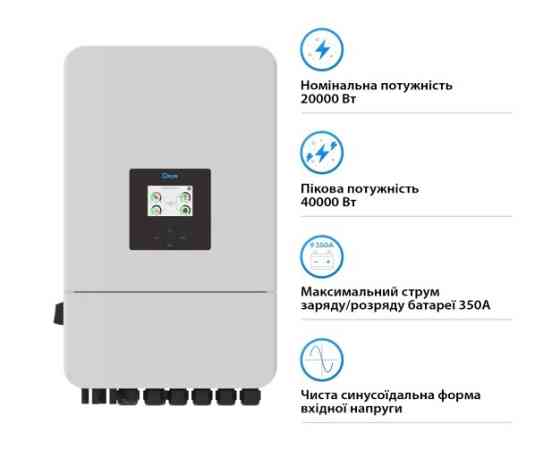 Інвертор Deye SUN-20K-SG05LP3-EU-SM2 20 кВт Wi-Fi. В наявності в Києві Киев